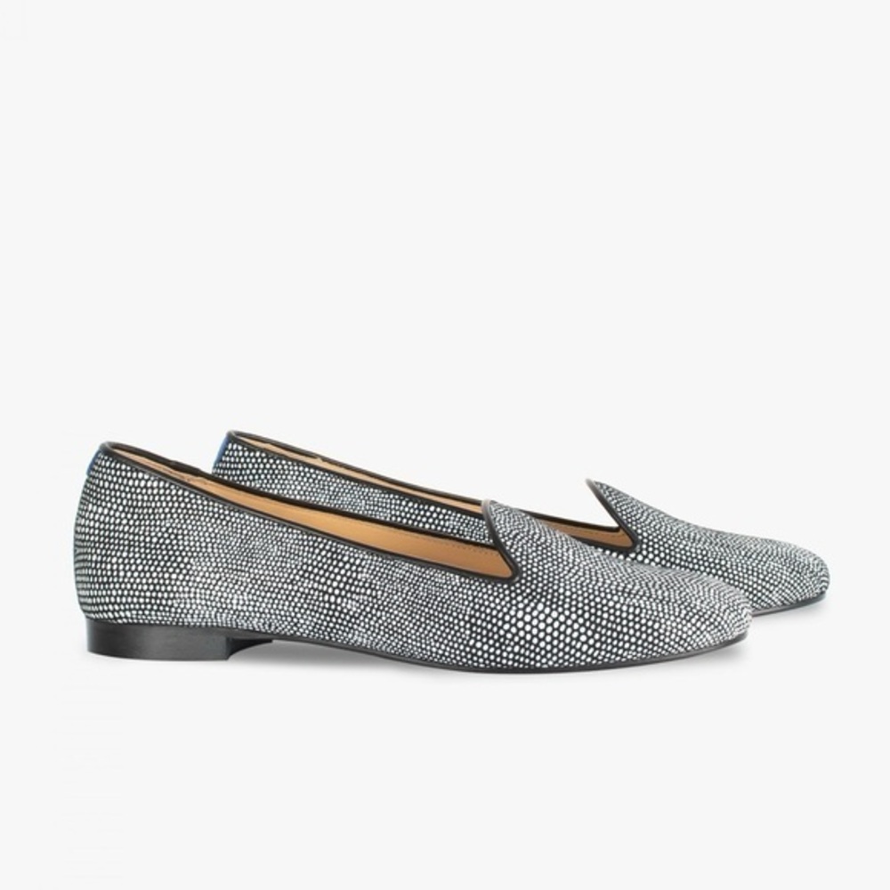 Chatelles Paris “Albert” Spotted Suede Loafers
 flats in Black & White, Size 8.5